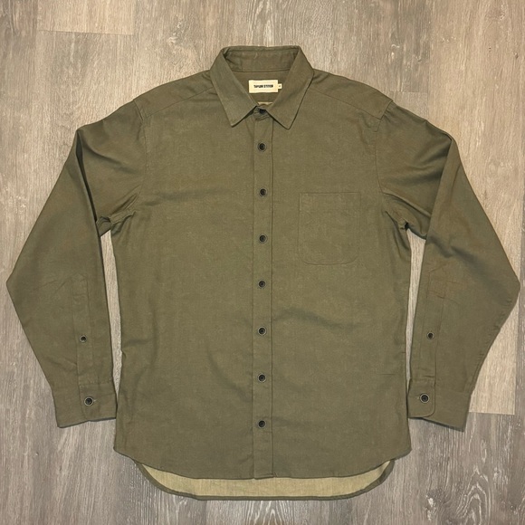 Taylor Stitch Sanded Canvas Mechanic Shirt in Moss Green Size 42/Large - Picture 5 of 8